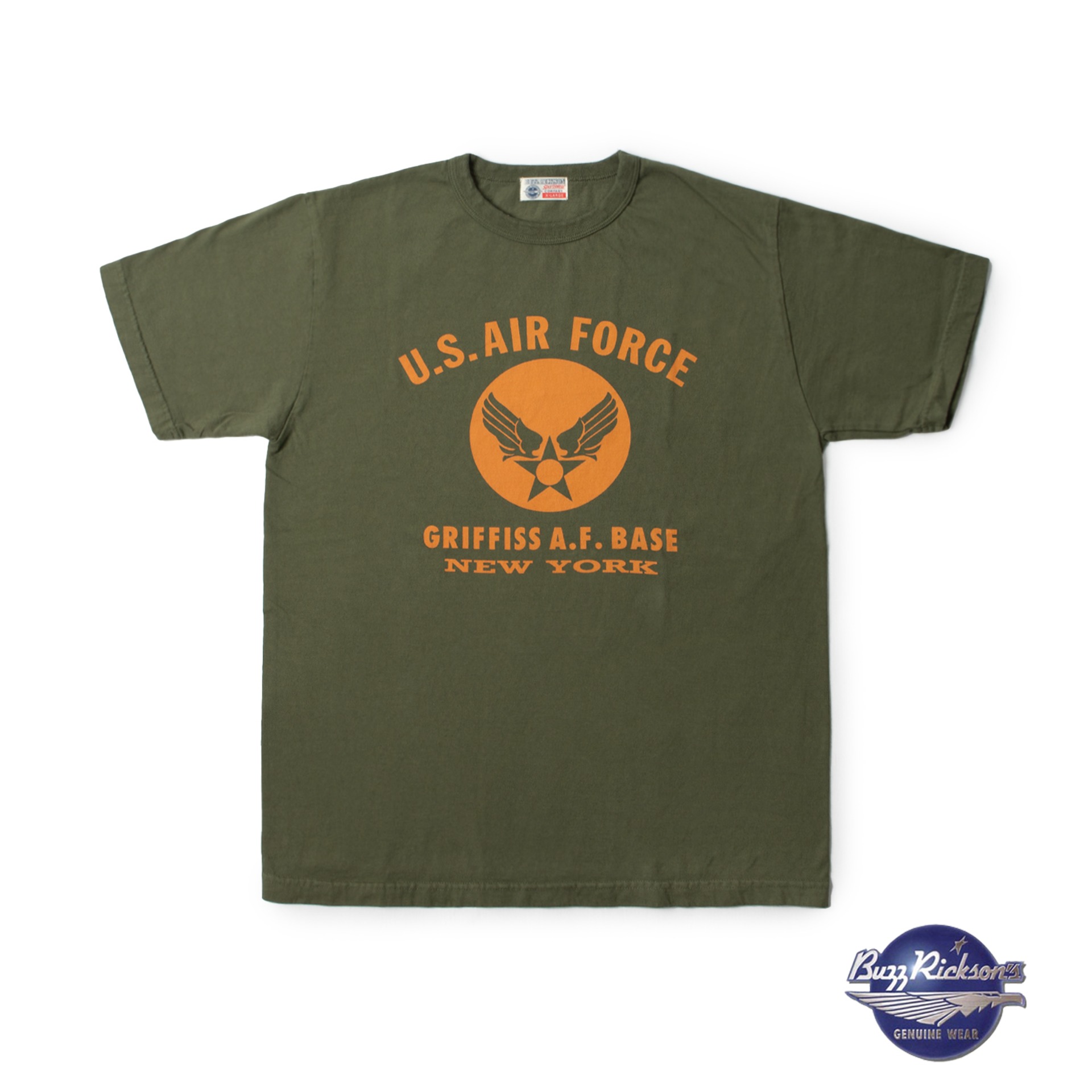 LOOPWHEEL S/S MILITARY TEE &quot;U.S. AIR FORCE” (Olive)
