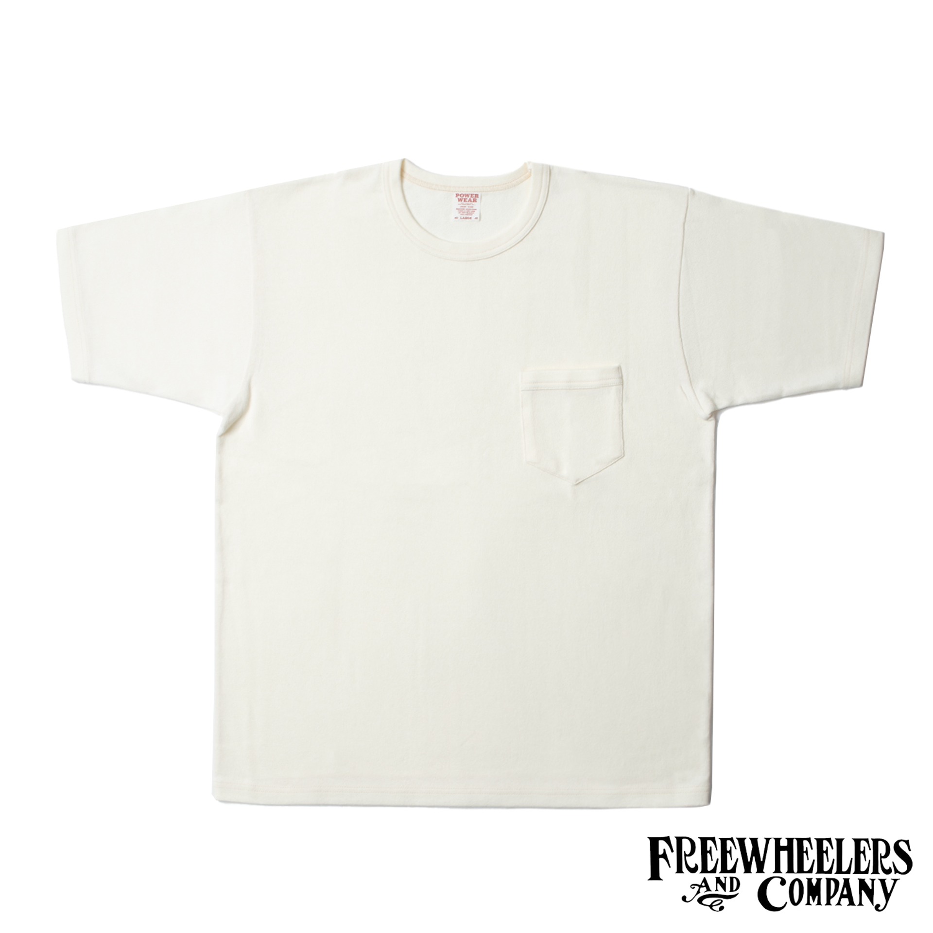  [POWER WEAR]  VINTAGE STYLE HEAVY WEIGHT JERSEY  “SHORT SLEEVE POCKET T-SHIRT”  (Off White)