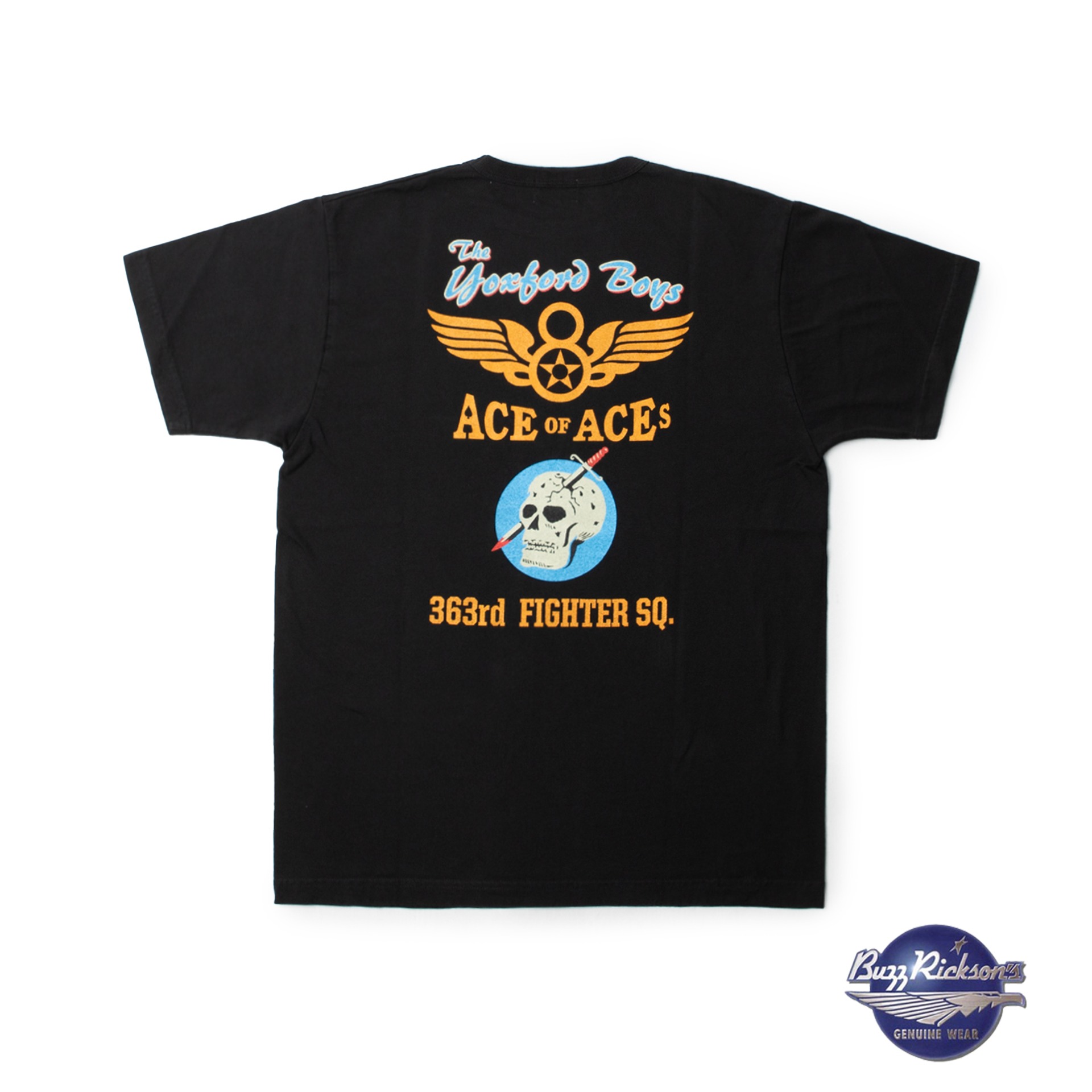 LOOPWHEEL S/S MILITARY TEE &quot;363rd FIGHTER SQ.” (Black)